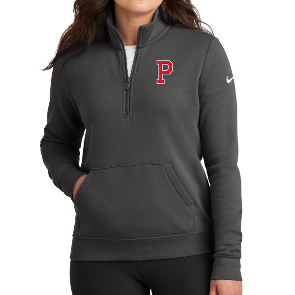 'P' Logo - Ladies Club Fleece Sleeve Swoosh 1/2 Zip Thumbnail